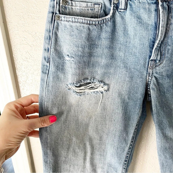 ALLSAINTS Jeans Women's 27 Serene Cropped Kick Flare Distressed Raw Hem - Picture 6 of 10